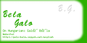 bela galo business card